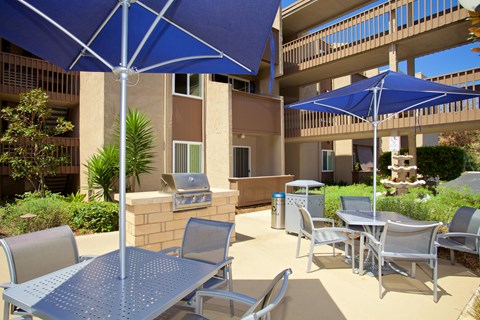 Outdoor Grill And Patio at Pacific Bay Club Apartments, San Diego, CA