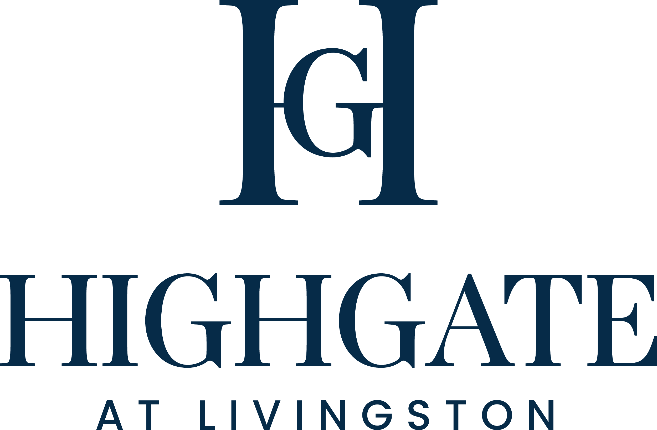 The image is a logo of Highgate at Livingston.