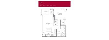 1C Floor Plan at LUX by Garden*, California