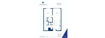A floor plan for an apartment in The Metropolitan at 850 - 925 SF.