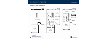 A floor plan for a 4 bedroom, 3 bathroom property with a powder room is displayed.