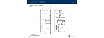 A floor plan for a 3 bedroom, 2 bathroom property with a powder room.