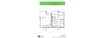 A floor plan for a property at Monroe Place shows two bedrooms and a living area.