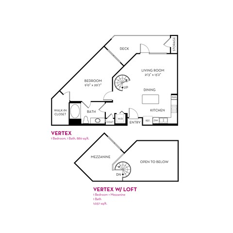 A floor plan of a home with a loft option.