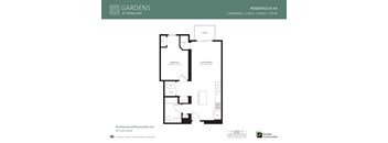 A black and white image of a floor plan for a residence at Roseland.
