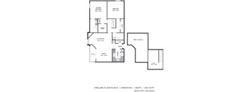 2 Bedroom Floorplan at Vineland Gardens, Studio City, California