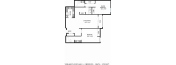 Two Bedroom Floorplan at Vineland Gardens, California