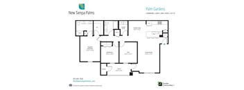 A floor plan for Palm Gardens by New Tampa Palms.