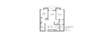 2 Bedroom Floor Plan at Costa Verde Village Apartments, San Diego California