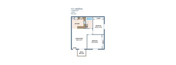 Catalina Floor Plan at La Jolla Canyon Apartments, San Diego, 92121