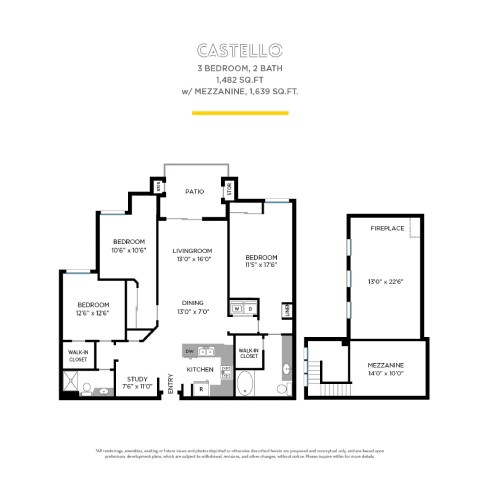 Castello Floor Plan at La Jolla Crossroads Apartments, California