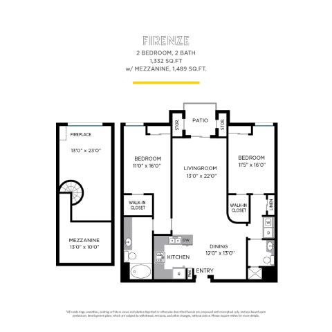 Firenze Floor Plan at La Jolla Crossroads Apartments, San Diego, 92122