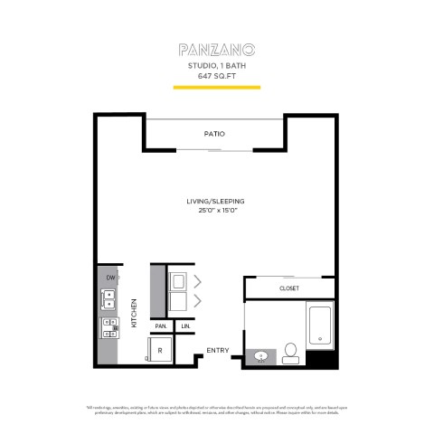 Panzano Floor Plan at La Jolla Crossroads Apartments, San Diego, CA