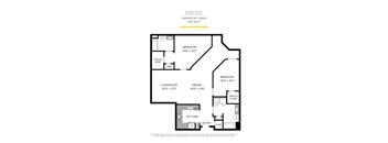 Prato Floor Plan at La Jolla Crossroads Apartments, San Diego, 92122