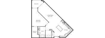 Reserve 1B Floor Plan at Casa Mira View Apartments, California