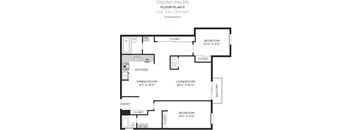 2Bed 2Bath Floor Plan at Encino Palms Apartments, Encino, 91316