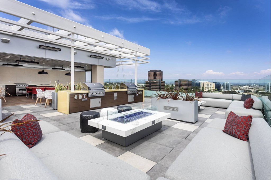A modern outdoor living space  at LUX by Garden*, San Diego, California