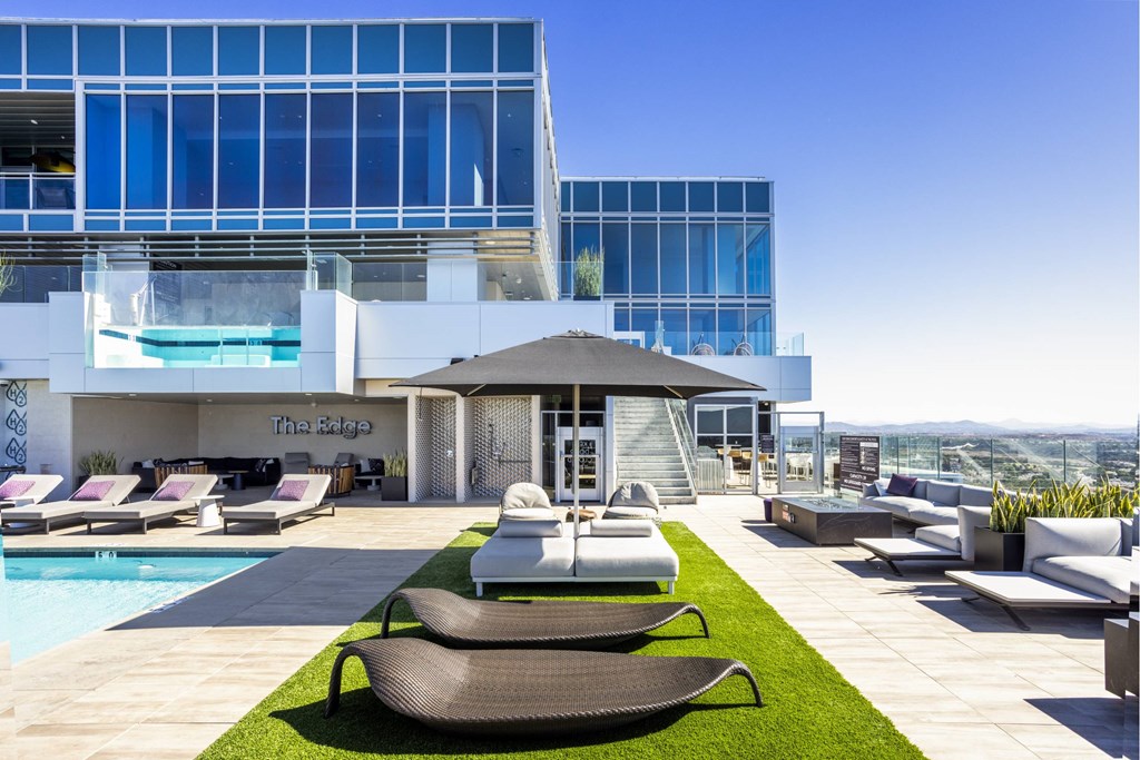 A modern house with a pool and lounge chairs. at LUX by Garden*, California