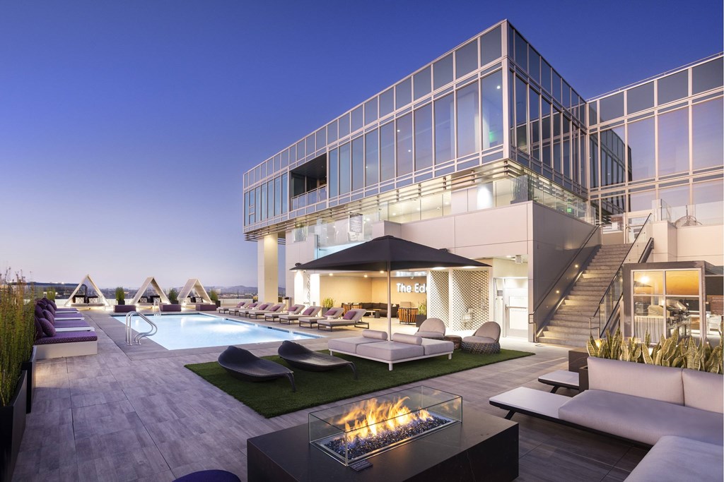 Night View Of A Pool at LUX by Garden*, San Diego, California