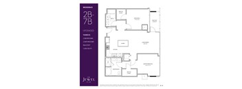A floor plan for a 2B-7B upgraded residence at The Jewel at Lux.