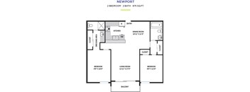 Newport Floor Plan at Pacific Bay Club Apartments, California