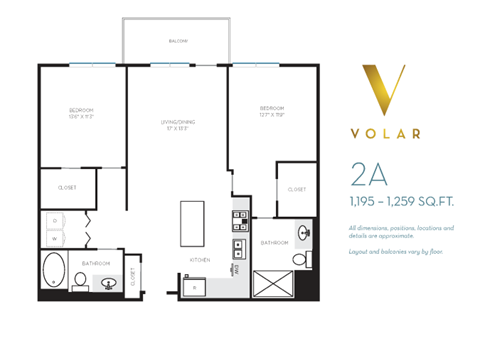 2A Floor Plan at Volar Apartments, Irvine