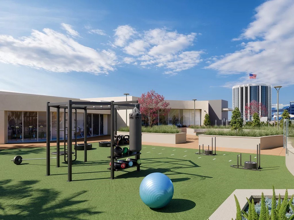 Rooftop Gym at Volar Apartments, Irvine California