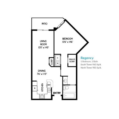 A black and white image of a house plan with a living room, dining room, kitchen, and bathroom.