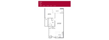 1E Floor Plan at LUX by Garden*, San Diego, CA, 92122