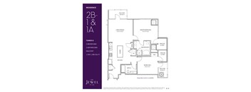 2B1 Floor Plan at LUX by Garden*, San Diego, CA, 92122