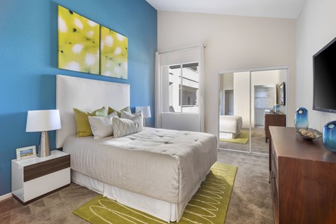Bedroom With TV at Costa Verde Village Apartments, San Diego, CA