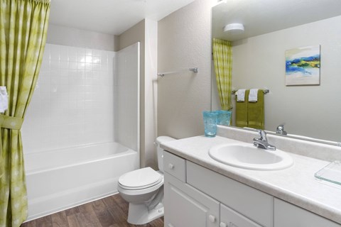 White Bathroom at Costa Verde Village Apartments, San Diego