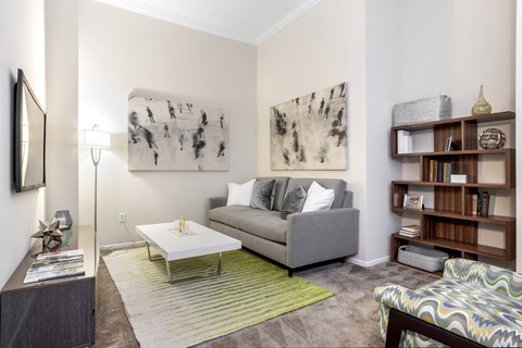 Living Area With TV at Costa Verde Village Apartments, California, 92122