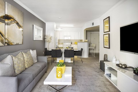 Living Area With Dining at Costa Verde Village Apartments, San Diego, CA