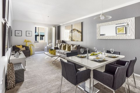 A modern dining room at Costa Verde Village Apartments, California, 92122