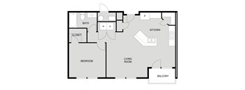 a floor plan of a bedroom apartment