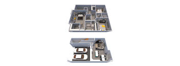 a floor plan and a 3d floor plan of a house
