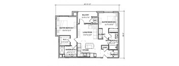 A black and white image of a floor plan for a house.