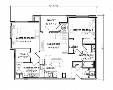 A black and white image of a floor plan for a house.