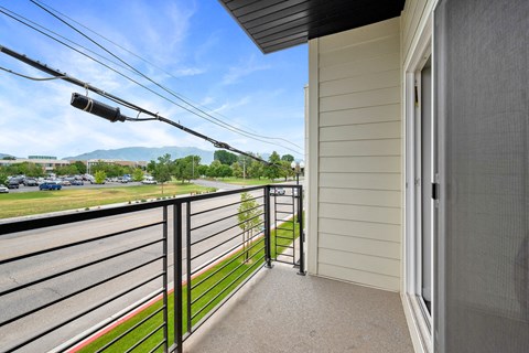 the preserve at ballantyne commons spacious balcony with views of the city