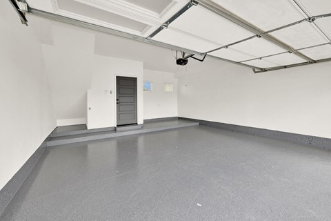 a large room with a door in the middle of it