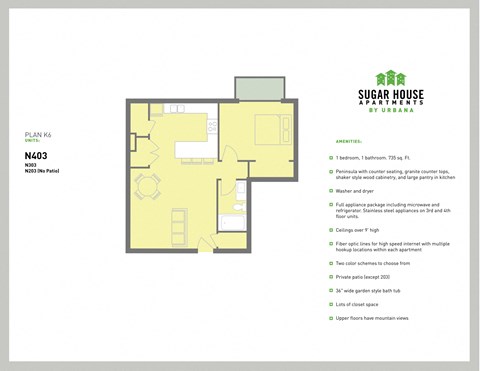 a sample of a floor plan of a house at Sugar House Apartments By Urbana, Salt Lake City, UT, 84105