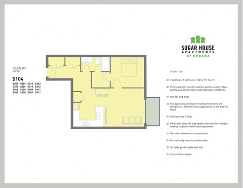the floor plan apartments at Sugar House Apartments By Urbana, Salt Lake City, UT, 84105