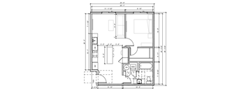 A detailed floor plan of a house with labeled rooms and dimensions.