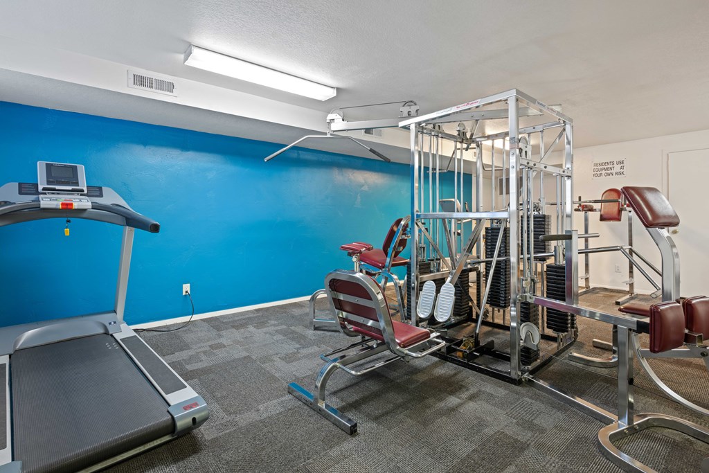 our gym is equipped with cardio equipment and weights for a cardio workout