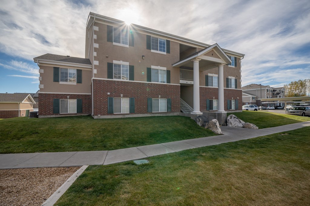 our apartments at the district feature a spacious yard and green grass