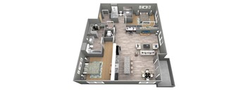 Adams I - 3D Floor Plan - The Flats