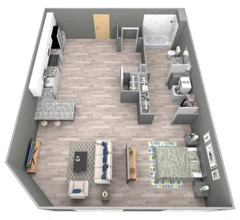 Baldwin II - 3D Floor Plan - The Flats
