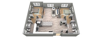 Colfax I - 3D Floor Plan - The Flats