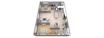 Colfax II - 3D Floor Plan - The Flats
